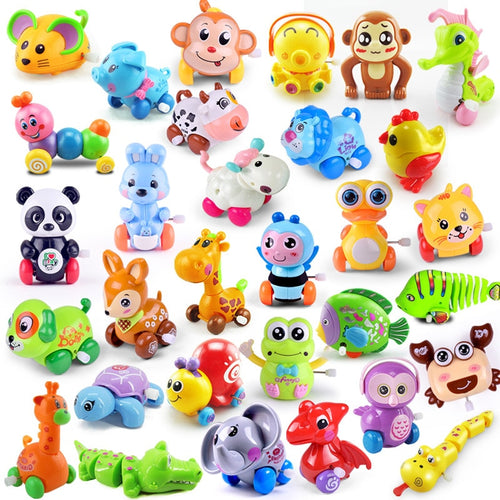 Baby Funny Kids Toys Spring Clockwork Toy Mini Pull Back Jumping Frog/Dog/Lion Wind Up Toys for Children Boys